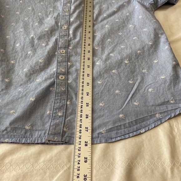 Denim & Flower Ricky Singh Men's Blue Palm Trees‎ Short Sleeve Button Up Shirt L - Picture 11 of 13